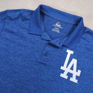 Majestic Los Angeles LA Dodgers Golf Polo Shirt Cool Base Breathable Sz XL